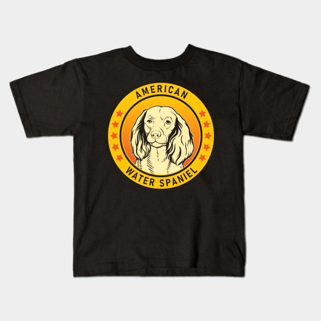 American Water Spaniel Dog Portrait Kids T-Shirt by millersye